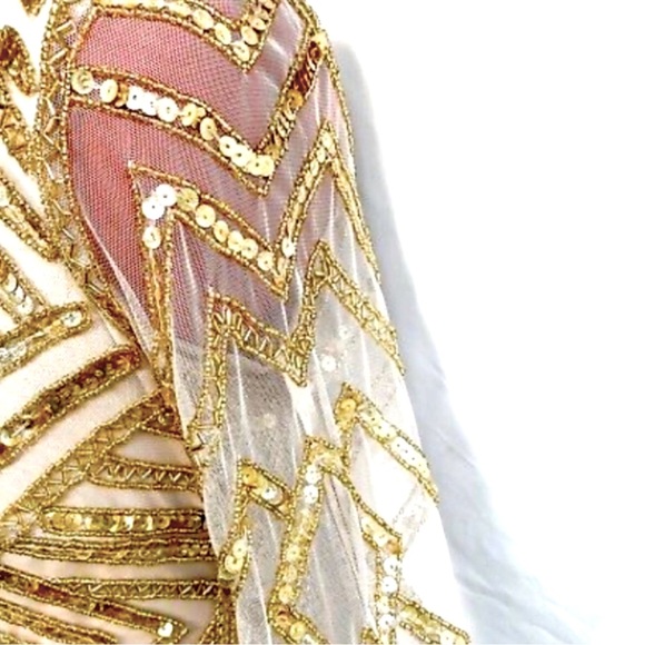 Gianni Bini Champagne Sequined Dress - Picture 9 of 13